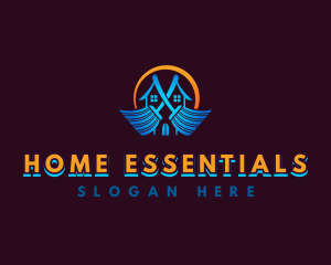 Broom Home Cleaner logo design