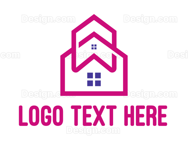 Pink House Outline Logo