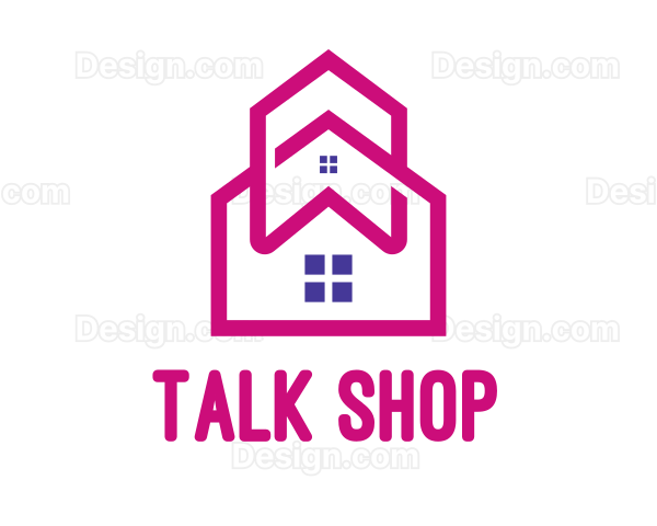 Pink House Outline Logo