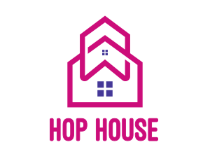 Pink House Outline logo design