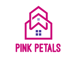 Pink House Outline logo design