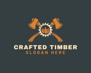 Woodworking Axe  Saw Cutter  logo design