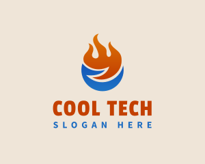 Refrigerator Fuel Ice Fire logo design