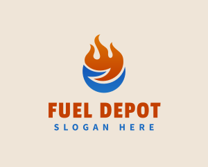 Refrigerator Fuel Ice Fire logo design