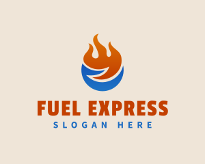 Refrigerator Fuel Ice Fire logo design