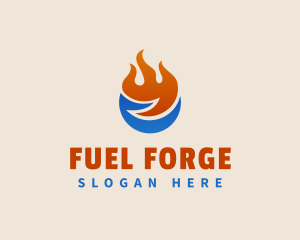 Refrigerator Fuel Ice Fire logo design