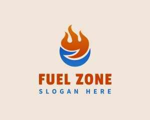 Refrigerator Fuel Ice Fire logo design