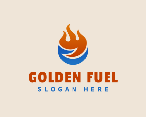 Refrigerator Fuel Ice Fire logo design