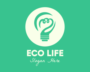 Green Eco Bulb logo design