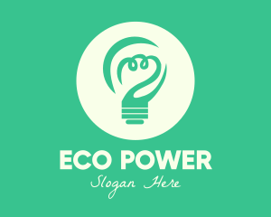 Green Eco Bulb logo design