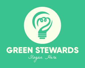 Green Eco Bulb logo design