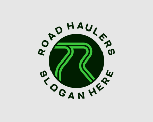 Road Line Letter R  logo design