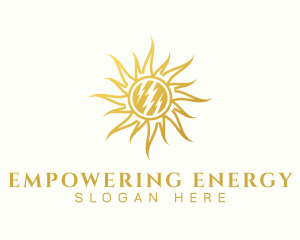 Thunderbolt Solar Sun logo design