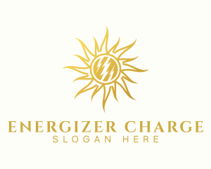 Thunderbolt Solar Sun logo design