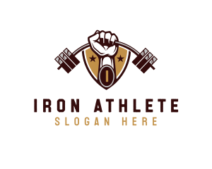 Lifting Barbell Gym logo design