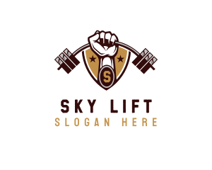 Lifting Barbell Gym logo design