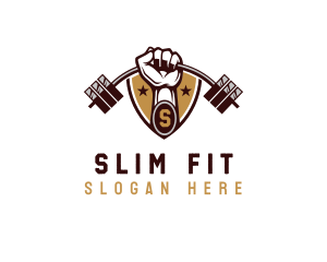 Lifting Barbell Gym logo design