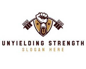 Lifting Barbell Gym logo design