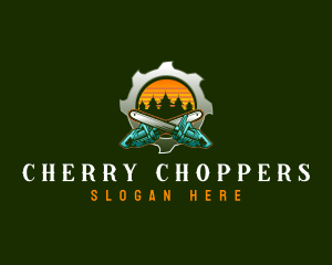 Chainsaw Timber Cutter logo design