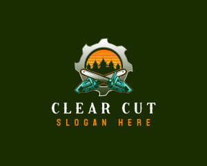 Chainsaw Timber Cutter logo design