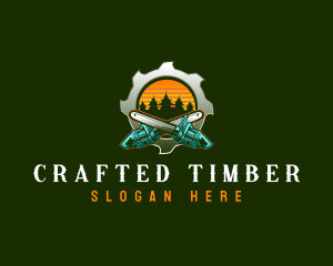 Chainsaw Timber Cutter logo design