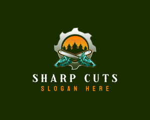 Chainsaw Timber Cutter logo design