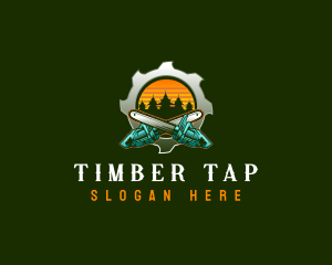 Chainsaw Timber Cutter logo design