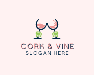 Sexy Alcohol Boob Bar logo design