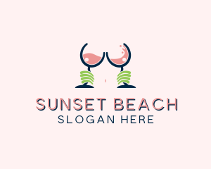 Sexy Alcohol Boob Bar logo design