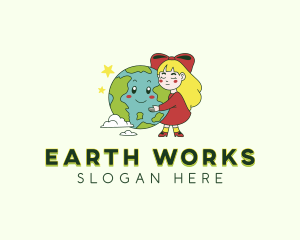 Girl Planet Earth logo design