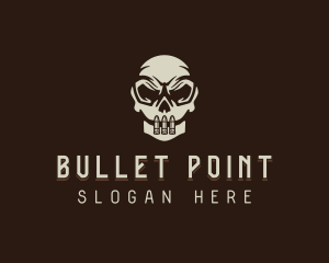 Bullet Skull Mercenary logo design