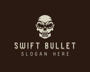 Bullet Skull Mercenary logo design