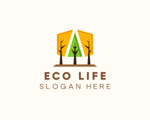 Geometrical Forest Park logo design