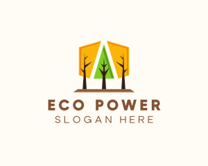 Geometrical Forest Park logo design