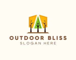 Geometrical Forest Park logo design