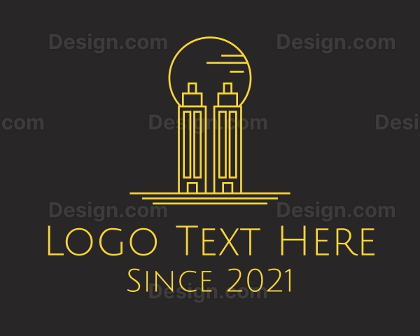 Golden Building Outline Logo