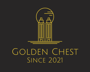 Golden Building Outline  logo design