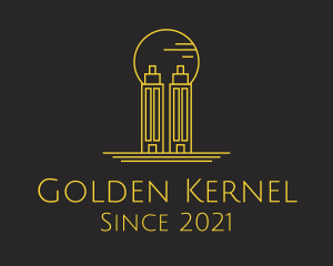 Golden Building Outline  logo design