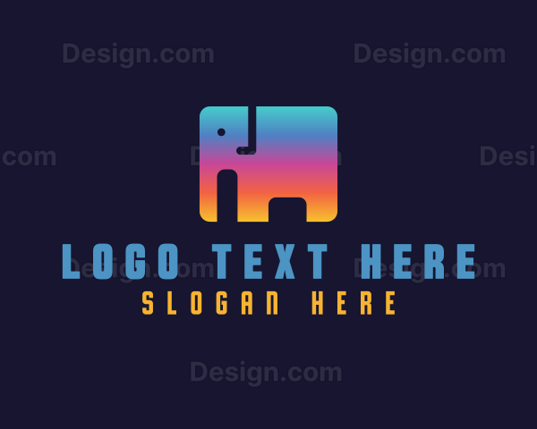 Gradient Elephant Business Logo