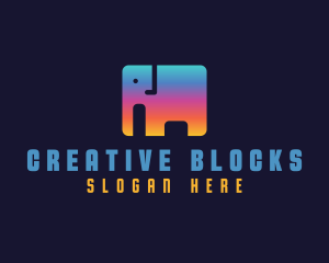 Gradient Elephant Business logo design