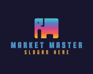 Gradient Elephant Business logo design