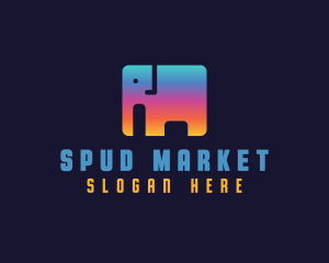 Gradient Elephant Business logo design