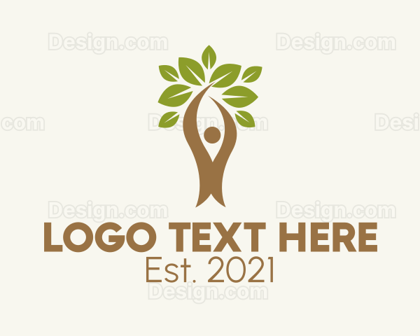 Natural Vegetarian Leaves Logo