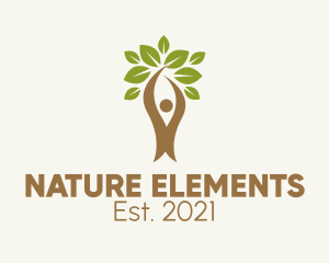 Natural Vegetarian Leaves  logo design