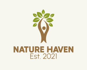 Natural Vegetarian Leaves  logo design