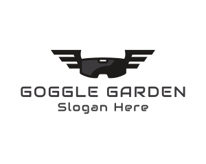 Modern VR Goggle Wing logo design