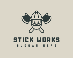 Cute Lumberjack Axe logo design