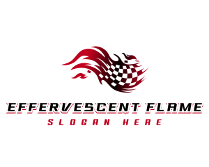 Racing Flag Flame logo design