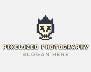 Pixel Skull Arcade logo design