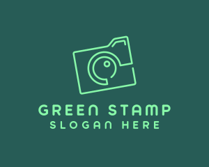 Minimalist Green Camera logo design